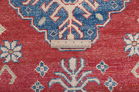 Kazak Red Runner Hand Knotted 211 X 164 Area Rug 700-145866 Image 6