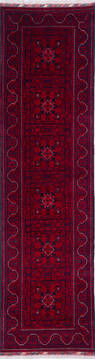 Afghan Khan Mohammadi Red Runner 10 to 12 ft Wool Carpet 145869