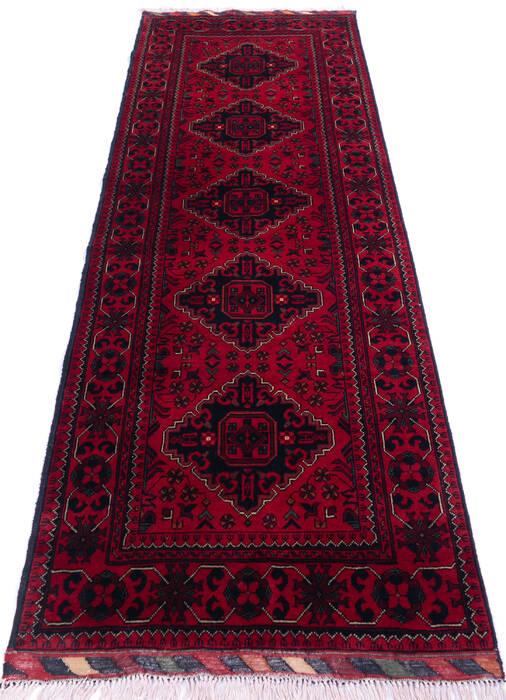 Khan Mohammadi Red Runner Hand Knotted 29 X 77 Area Rug 700-145871 Image 1