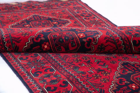 Khan Mohammadi Red Runner Hand Knotted 29 X 77 Area Rug 700-145871 Image 5