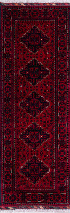 Khan Mohammadi Red Runner Hand Knotted 29 X 77 Area Rug 700-145871 Image 0