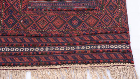 Kilim Red Runner Hand Knotted 22 X 93 Area Rug 700-145873 Image 3