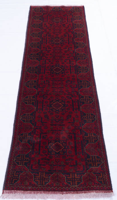 Khan Mohammadi Red Runner Hand Knotted 28 X 97 Area Rug 700-145874 Image 1