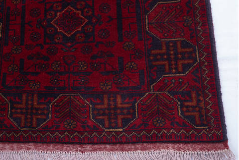 Khan Mohammadi Red Runner Hand Knotted 28 X 97 Area Rug 700-145874 Image 4