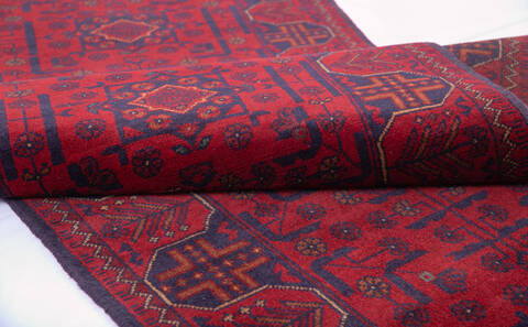 Khan Mohammadi Red Runner Hand Knotted 28 X 97 Area Rug 700-145874 Image 5