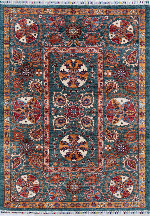 Chobi Green Hand Knotted 41 X 57 Area Rug 700-145876 Image 0