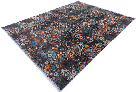 Modern Multicolor Hand Knotted 90 X 120 Area Rug 700-145877 Image 2