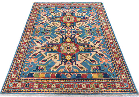Kazak Blue Hand Knotted 50 X 68 Area Rug 700-145884 Image 1