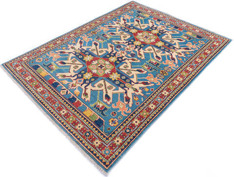 Kazak Blue Hand Knotted 50 X 68 Area Rug 700-145884 Image 2