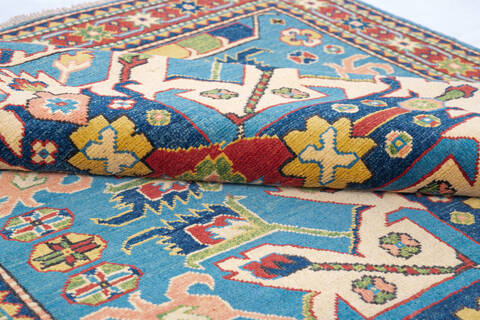 Kazak Blue Hand Knotted 50 X 68 Area Rug 700-145884 Image 5