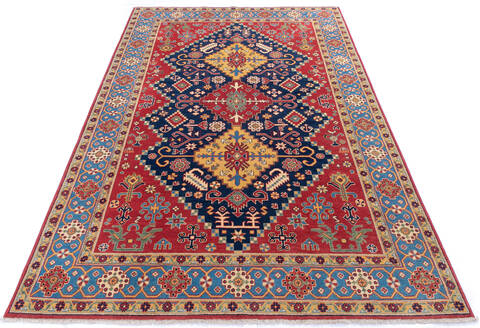 Kazak Blue Hand Knotted 66 X 102 Area Rug 700-145885 Image 1