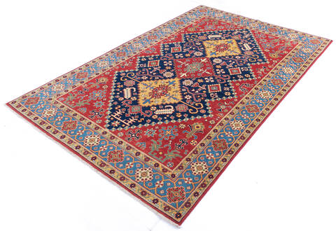 Kazak Blue Hand Knotted 66 X 102 Area Rug 700-145885 Image 2