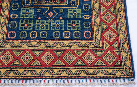 Kazak Blue Runner Hand Knotted 27 X 120 Area Rug 700-145887 Image 5