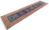 Kazak Blue Runner Hand Knotted 27 X 120 Area Rug 700-145887 Thumb 2