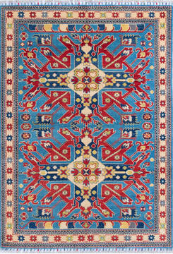 Kazak Blue Hand Knotted 4'0" X 5'9"  Area Rug 700-145891