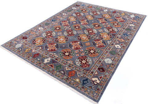 Chobi Grey Hand Knotted 80 X 101 Area Rug 700-145894 Image 2