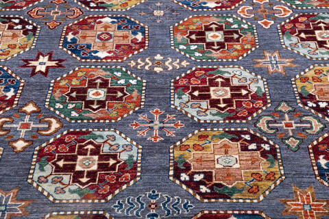 Chobi Grey Hand Knotted 80 X 101 Area Rug 700-145894 Image 3