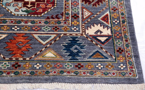 Chobi Grey Hand Knotted 80 X 101 Area Rug 700-145894 Image 4
