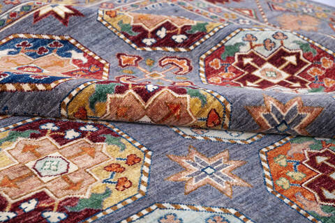 Chobi Grey Hand Knotted 80 X 101 Area Rug 700-145894 Image 5