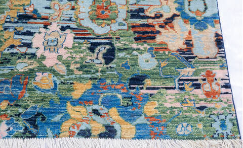 Modern Blue Hand Knotted 51 X 67 Area Rug 700-145895 Image 4
