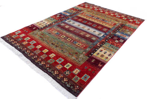 Chobi Red Hand Knotted 59 X 80 Area Rug 700-145896 Image 2