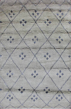 Moroccan Grey Hand Knotted 4'0" X 6'0"  Area Rug 902-145902