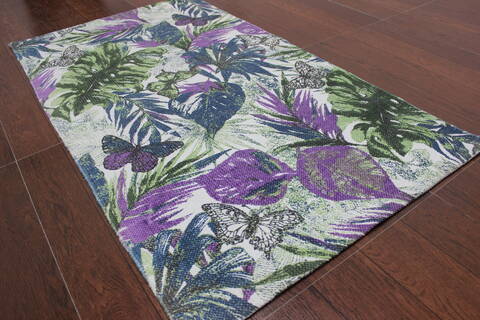 Modern-Contemporary Multicolor Flat Woven 23 X 40 Area Rug 902-145909 Image 1