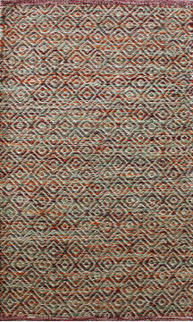 Geometric Multicolor Flat Woven 2'3" X 4'0"  Area Rug 902-145916