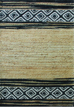 Indian Geometric Multicolor Rectangle 3x5 ft Cotton and Jute Carpet 145918