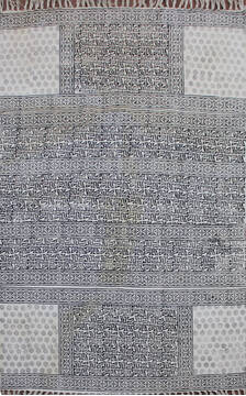 Indian Geometric Multicolor Rectangle 4x6 ft Cotton and Jute Carpet 145930