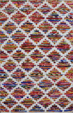 Indian Geometric Multicolor Rectangle 4x6 ft Cotton and Jute Carpet 145932
