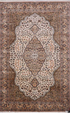 Indian Mahi White Rectangle 6x9 ft Wool Carpet 145953