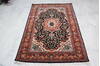 Kashan Black Hand Knotted 40 X 60  Area Rug 905-145954 Thumb 1