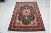 Kashan Black Hand Knotted 40 X 60 Area Rug 905-145954 Thumb 1