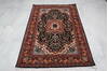 Kashan Black Hand Knotted 40 X 60 Area Rug 905-145954 Thumb 5