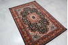 Kashan Black Hand Knotted 40 X 60 Area Rug 905-145954 Thumb 7