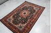 Kashan Black Hand Knotted 40 X 60 Area Rug 905-145954 Thumb 8