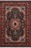 Kashan Black Hand Knotted 40 X 60 Area Rug 905-145954 Thumb 0