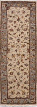 Jaipur White Runner Hand Knotted 2'9" X 7'9"  Area Rug 905-145955