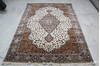 Tabriz White Hand Knotted 51 X 71  Area Rug 905-145957 Thumb 1