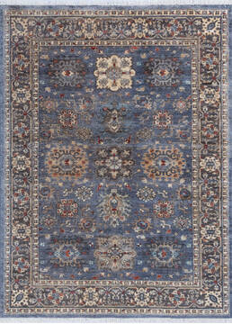 Afghan Chobi Grey Rectangle 5x7 ft Wool Carpet 145959