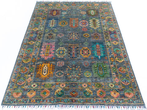 Chobi Grey Hand Knotted 58 X 83 Area Rug 700-145962 Image 1