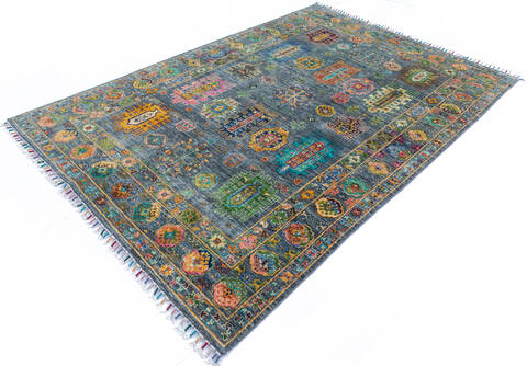 Chobi Grey Hand Knotted 58 X 83 Area Rug 700-145962 Image 2