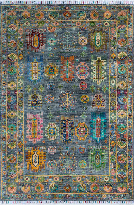 Chobi Grey Hand Knotted 58 X 83 Area Rug 700-145962 Image 0