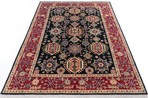 Chobi Black Hand Knotted 68 X 98 Area Rug 700-145967 Image 1
