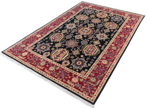 Chobi Black Hand Knotted 68 X 98 Area Rug 700-145967 Image 2