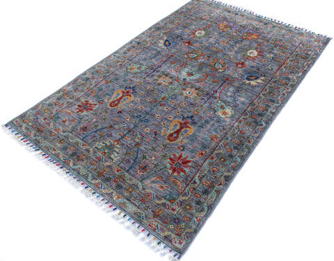 Chobi Grey Hand Knotted 40 X 64 Area Rug 700-145975 Image 2