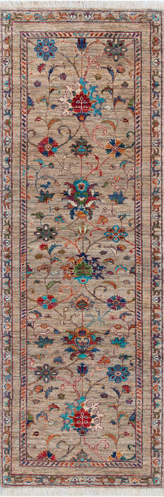Chobi Beige Runner Hand Knotted 29 X 82 Area Rug 700-145977 Image 0