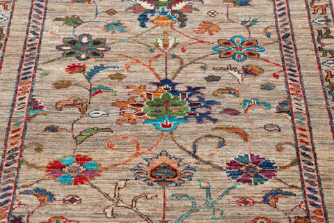 Chobi Beige Runner Hand Knotted 29 X 82 Area Rug 700-145978 Image 3