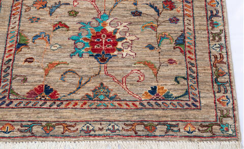 Chobi Beige Runner Hand Knotted 29 X 82 Area Rug 700-145978 Image 4